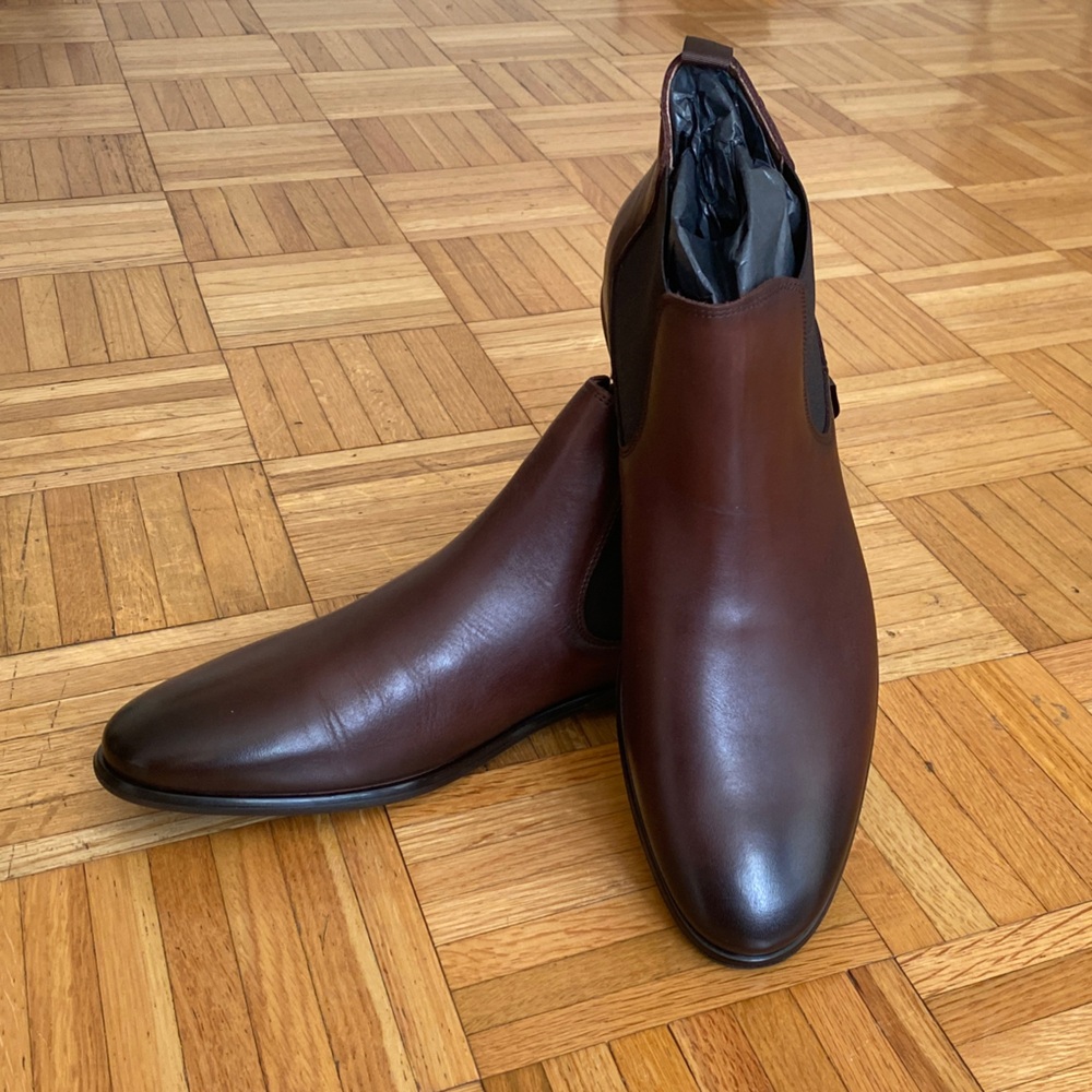 Aldo Dark Brown Leather Chelsea Boots